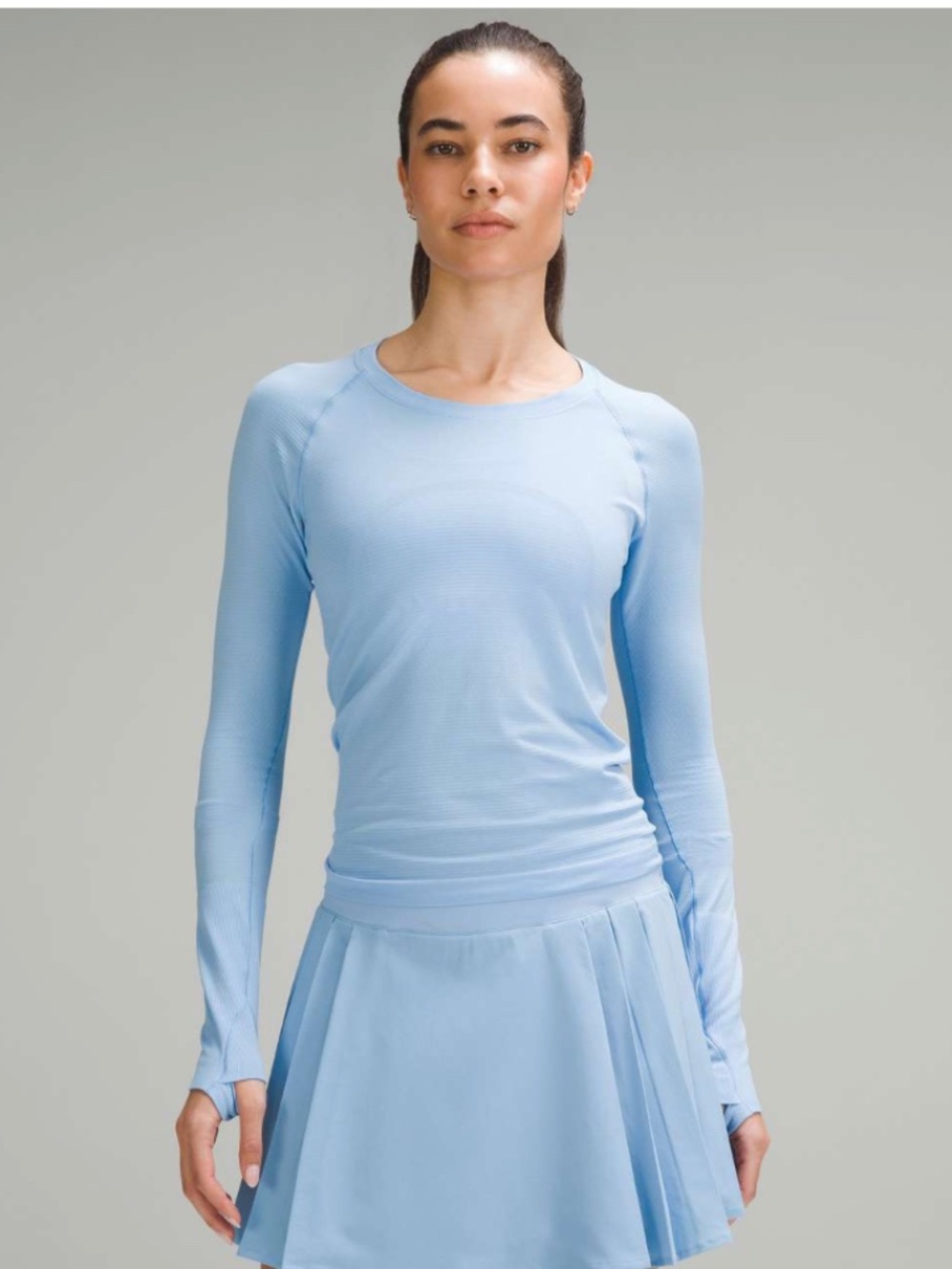 NEW! Lululemon Swiftly Tech Long-Sleeve Shirt 2.0 *Waist Length Sinatra Blue 6